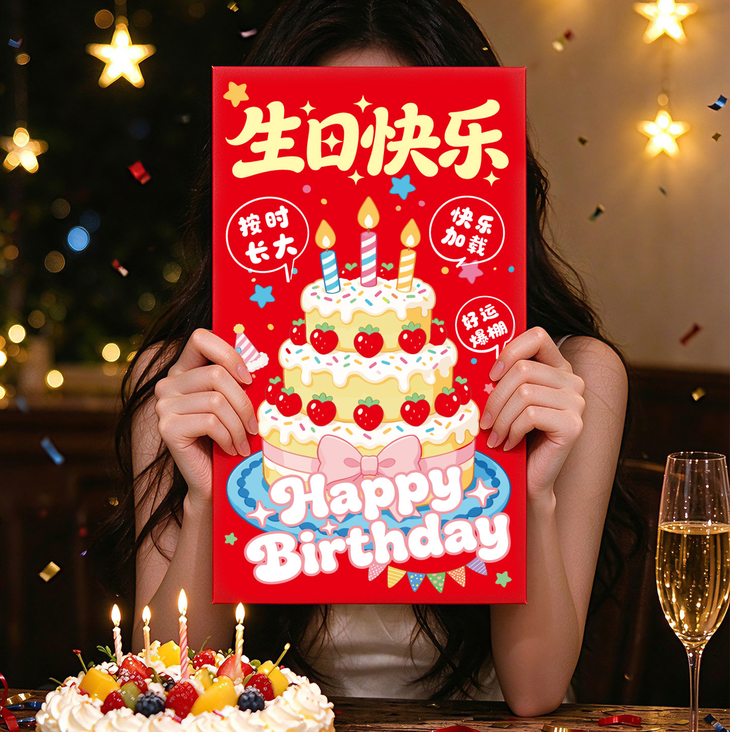 生日快乐超大红包袋专用2027新款彩票礼物个性创意特大万元利是封