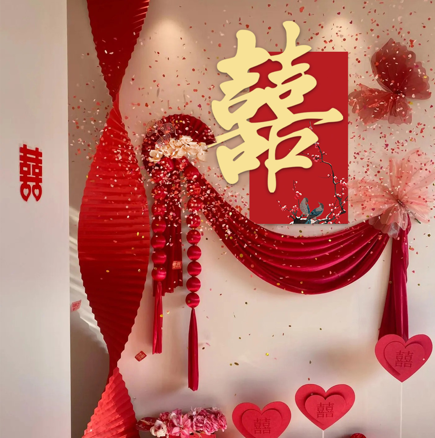 婚房布置床頭裝飾男女方臥室客廳