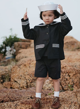 thetree树 复古法式水手服外套儿童可爱制服百搭长袖海军领宽松秋