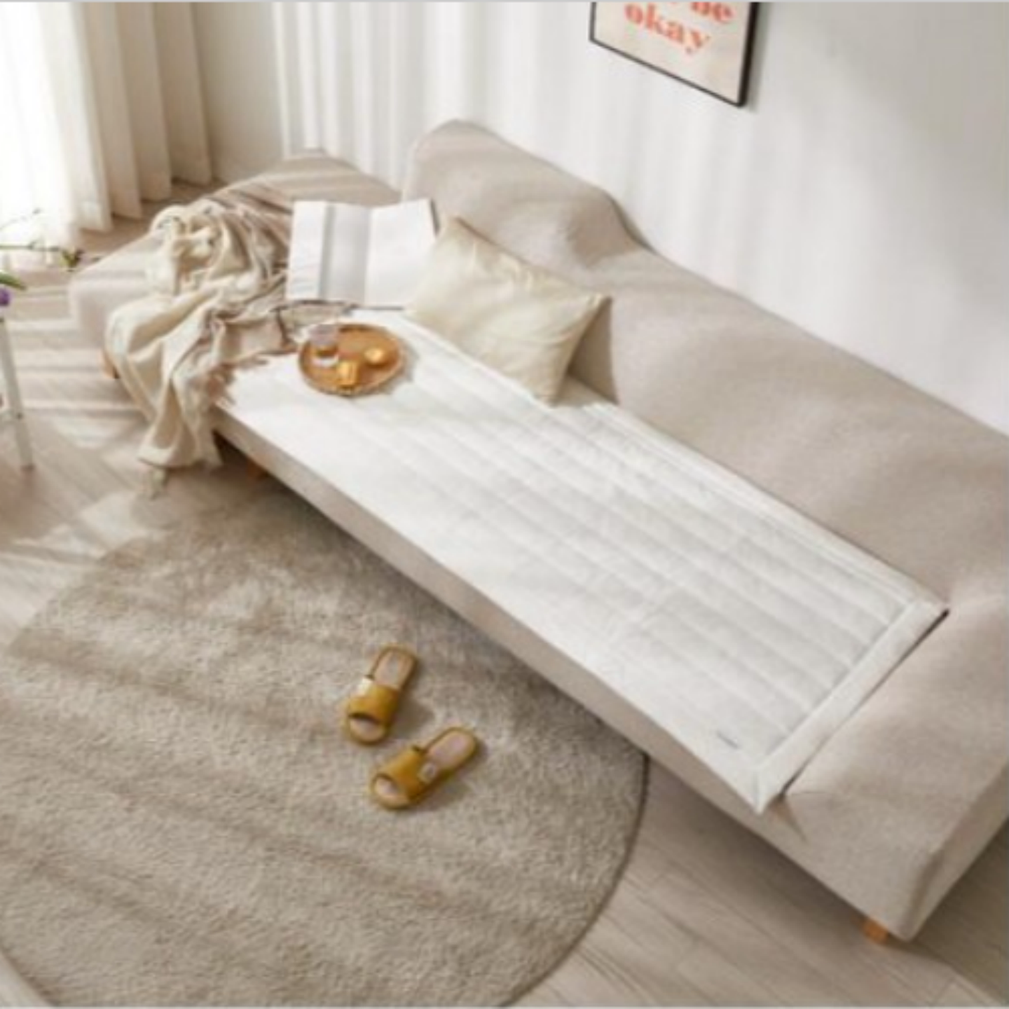 韩国进口简约棉质沙发垫四季通用防滑绗缝三人位组合沙发坐垫纯色