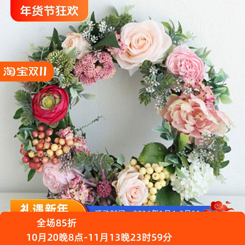 装饰花韩国仿真花环韩国进口摆放