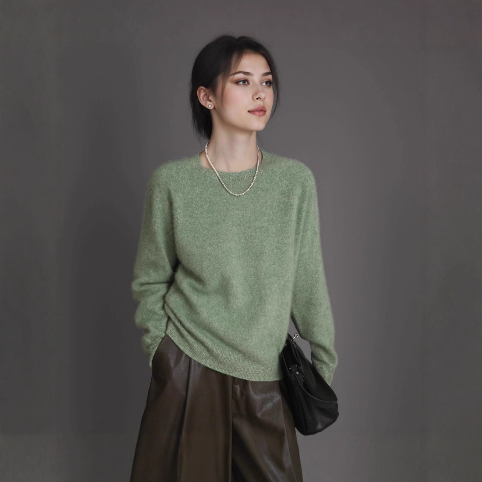 羊绒拉毛羊毛针织衫女士秋冬毛衣气质保暖V圆领无缝亲肤显瘦法式,女装/女士精品,羊绒衫,淘宝优惠券,粉丝福利购,淘宝优惠卷