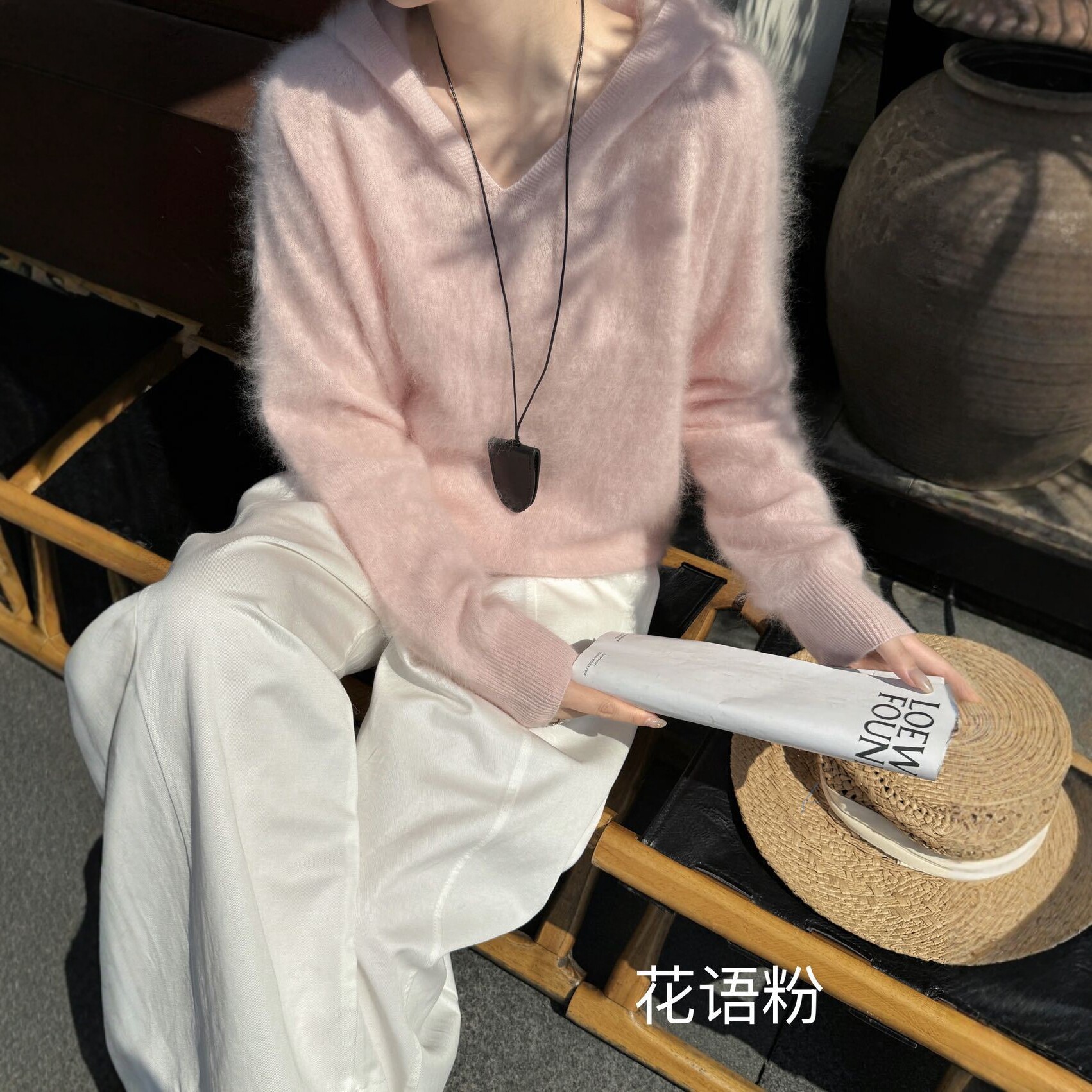 桑蚕丝羊毛羊绒连帽拉绒女毛衣