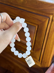 新疆直发天然和田玉羊脂白玉手链天然玉石老坑料珠子手串带证书