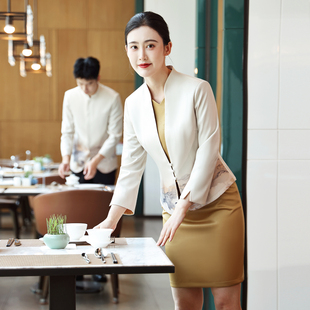 衣研堂星级餐厅服务员工作服秋冬女星级酒店饭店餐饮收银经理长袖