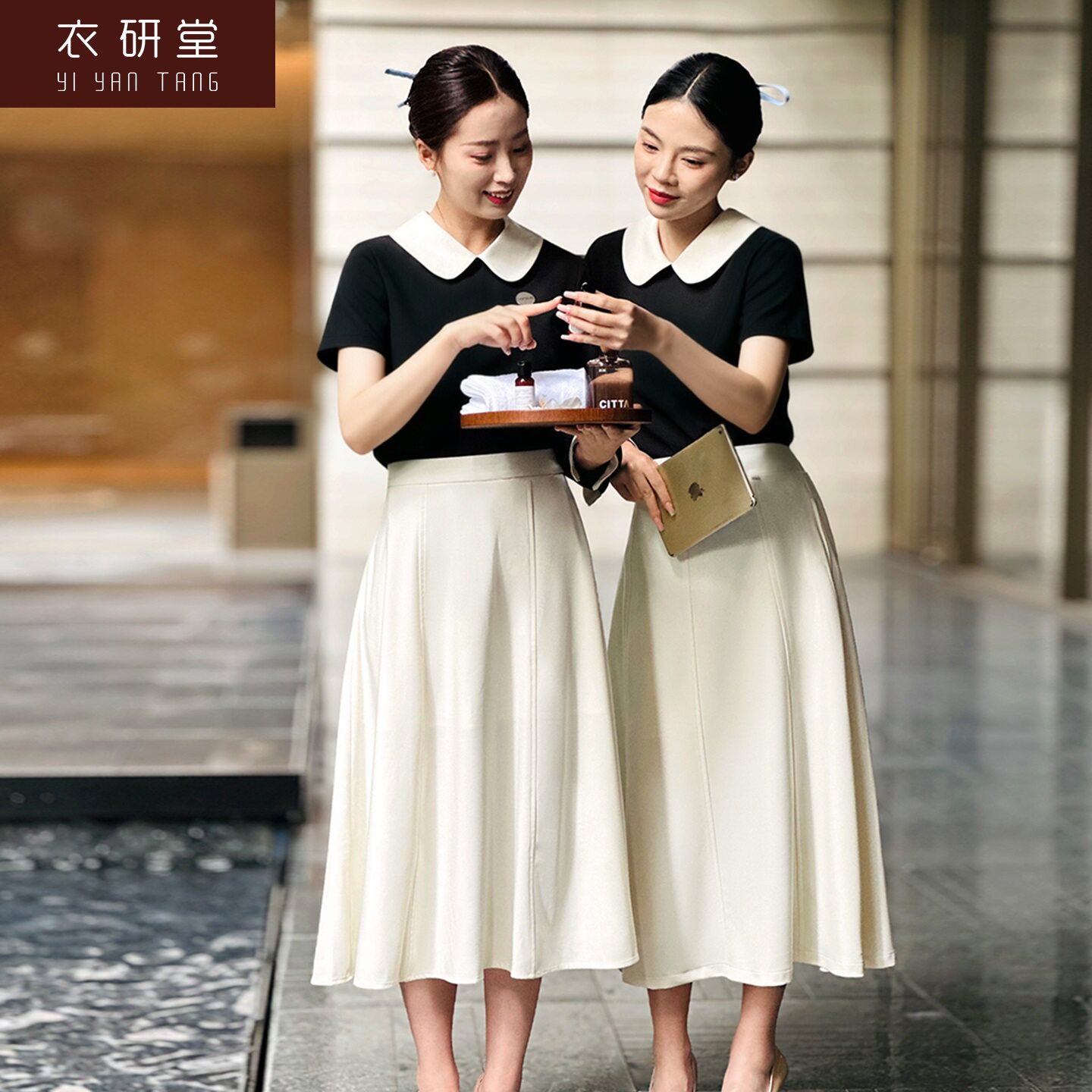 衣研堂高端美容院技师工作服短袖夏季气质美容养生spa理疗师服装