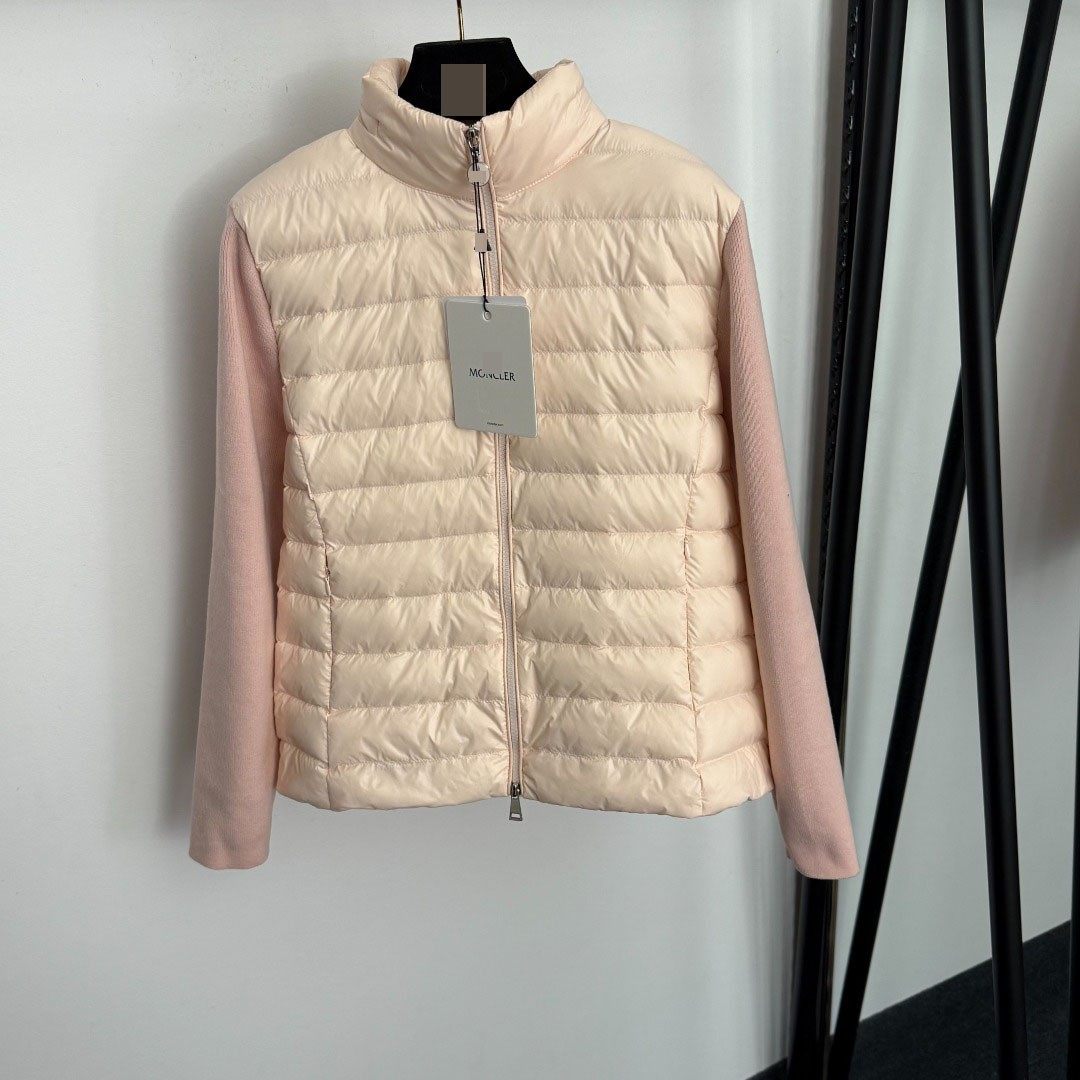 立领户外运动减龄针织拼接羽绒服