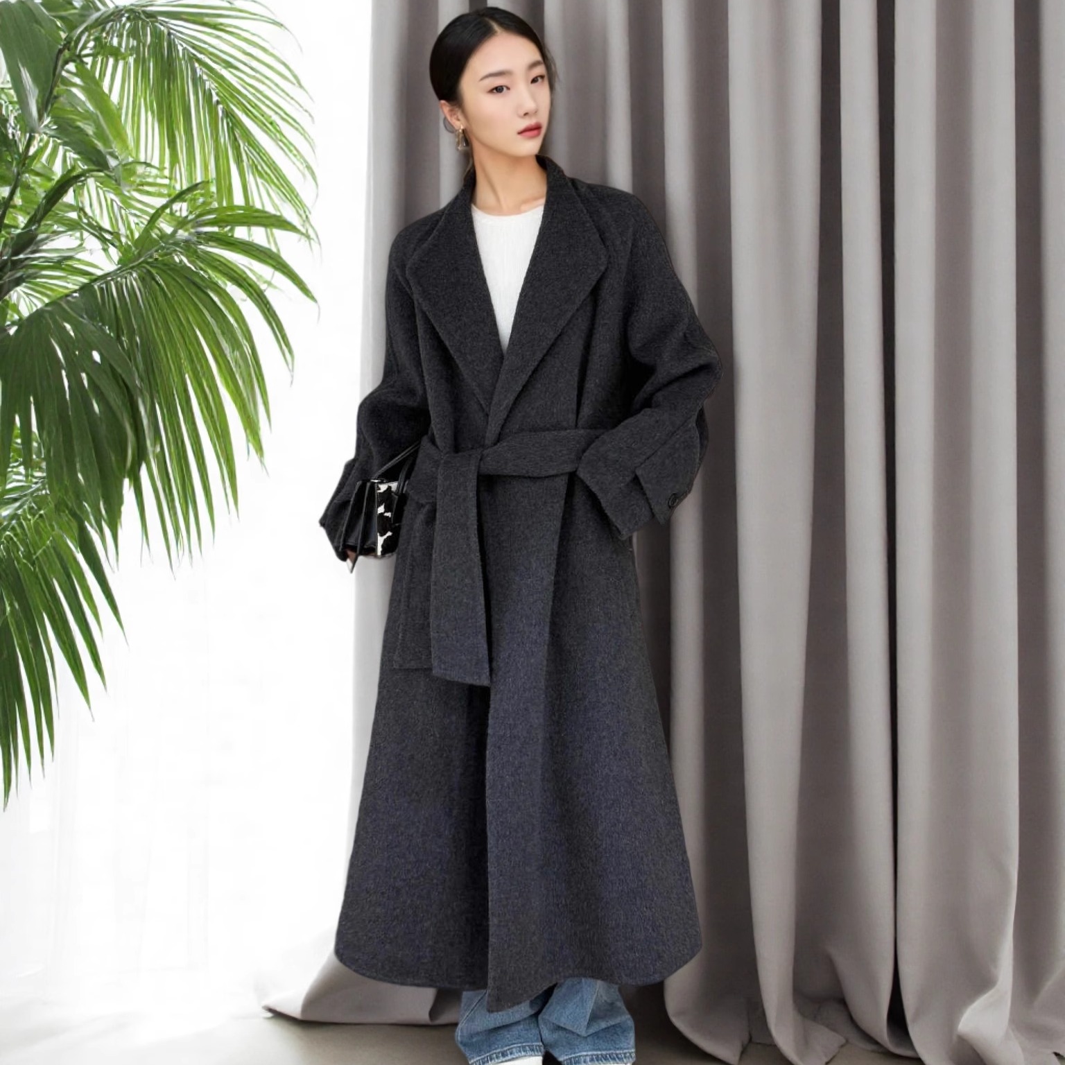 高端驼马绒保暖羊毛毛呢大衣外套