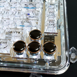 创意机械键盘键帽黑色树脂圆头立体高级感客制化方向键送男生 个性