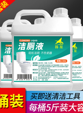 扬星洁厕液大桶酒店用洁厕灵家用强力除垢卫生间清香型洁厕剂*5桶