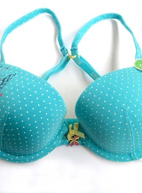 满69包邮6ixty 8ight 文胸|内衣 舒适纯棉蓝色蝴蝶少女随意扣清仓
