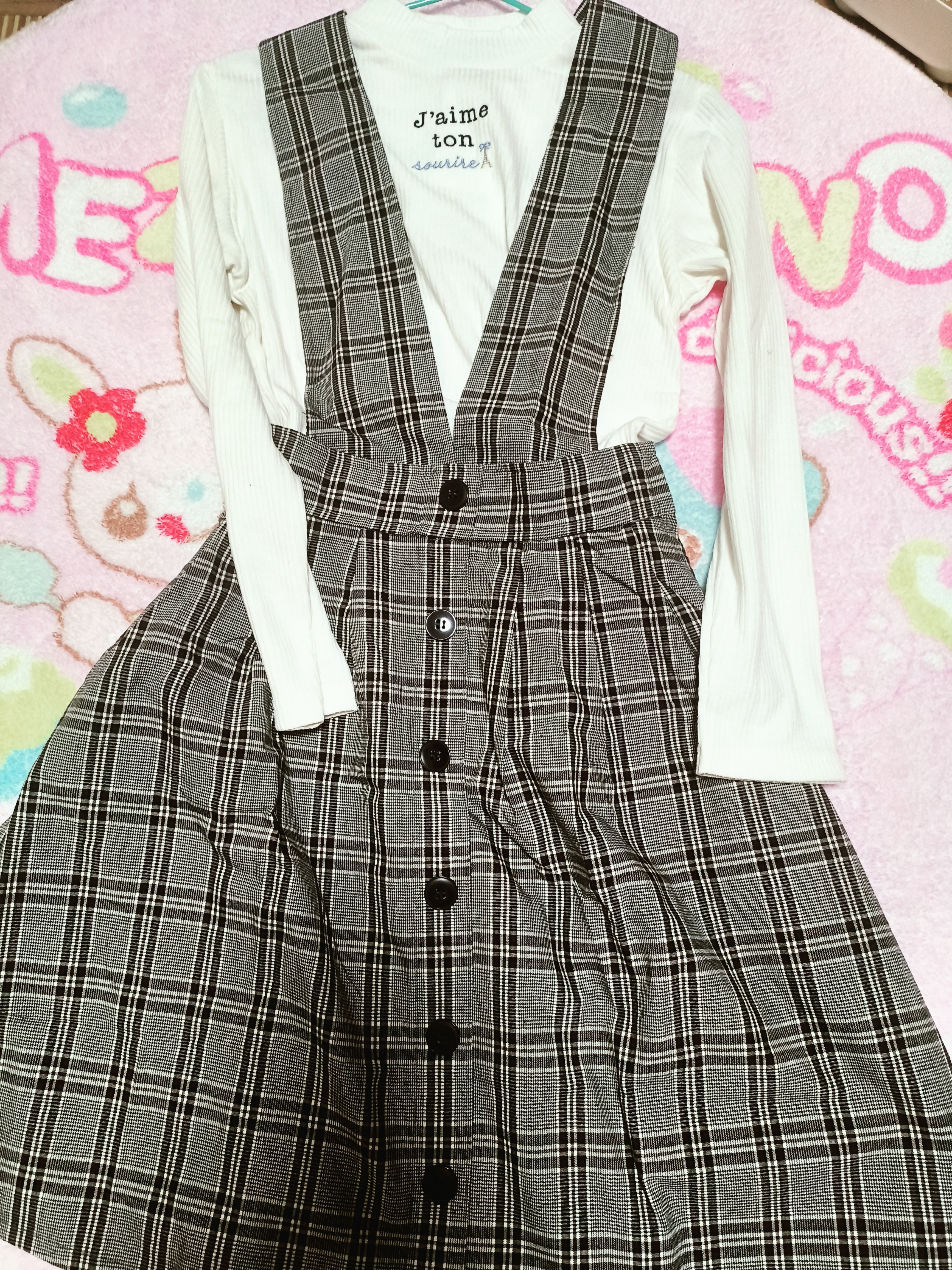 pomponette 140码背带裙套装正品日本带回全新女童可爱日系潮牌