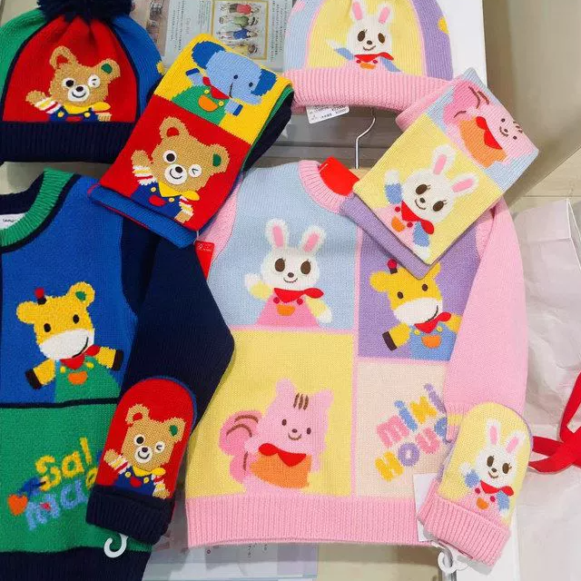 MIKI25秋冬潮牌四宫格拼色套头童羊毛衣儿童帽子手套围巾,童装/婴儿装/亲子装,T恤,淘宝优惠券,粉丝福利购,淘宝优惠卷