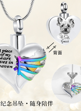 宠物毛发纪念定制项链心形吊坠