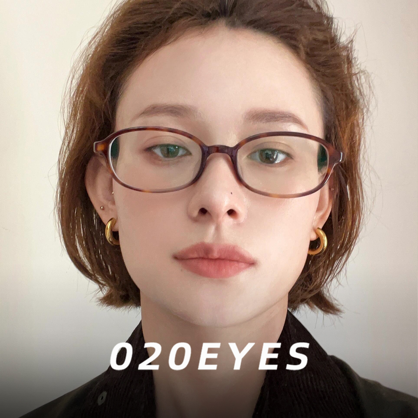 韩系氛围感小椭圆框眼镜书呆子风