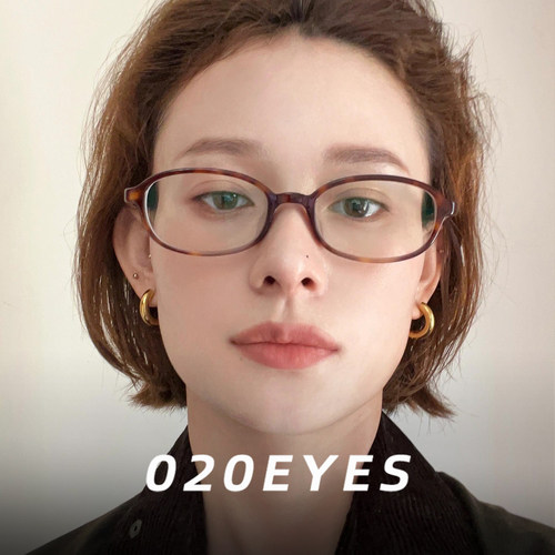 韩系氛围感小椭圆框眼镜书呆子风