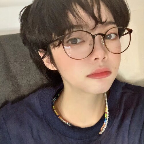 可配高度数超轻小圆框素颜眼镜女
