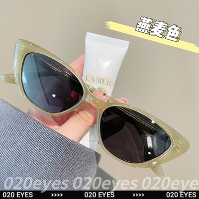 防紫外线可配近视复古猫眼墨镜女