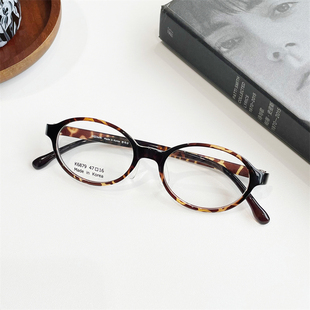 韩版 超轻玳瑁色椭圆小框书呆子眼镜近视女高度数可配学生素颜小脸