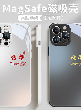 iphone16手机壳magsafe磁吸苹果15plus蛇年14promax2025新年款13pm本命年12por情侣ip11max发财好运适用13pro