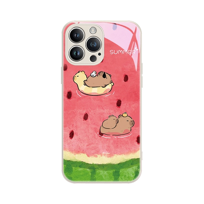 苹果iphone15玻璃卡通手机壳