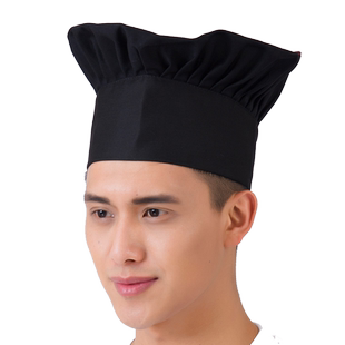 厨师帽酒店厨师布帽糕点烘焙师高帽子蘑菇帽餐厅大厨后厨工作帽