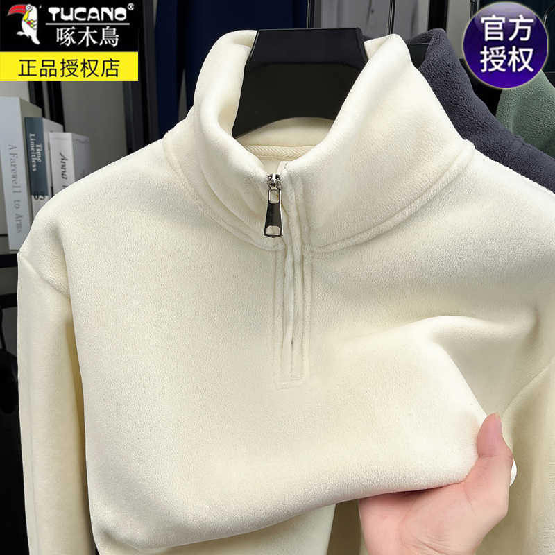 啄木鸟奥粒绒卫衣男加厚打底衫