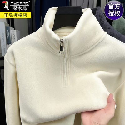 啄木鸟奥粒绒卫衣男加厚打底衫