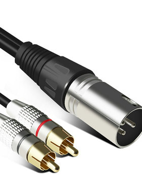 卡侬公转双莲花卡农母转2RCA话筒线6.35音频单卡龙一分二转两莲花