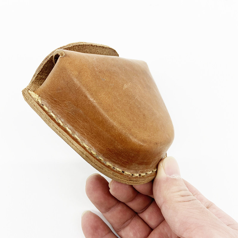 单边线牛皮风镜盒库存正品七十年代牛皮风镜盒子钥匙包纯手工皮盒