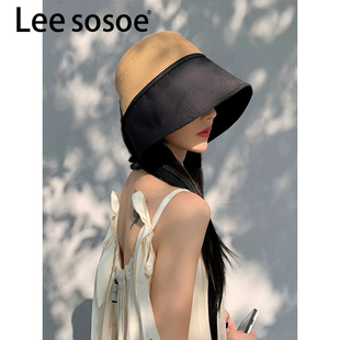 显脸小太阳帽夏天空顶防晒帽 2024新款 sosoe草编遮阳帽子女款 Lee