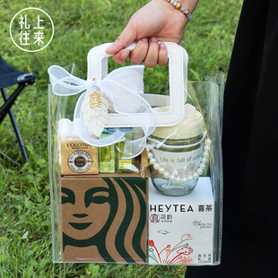 伴手礼袋子ins风手提袋小众高级结婚女伴娘伴郎透明礼品袋圣诞节