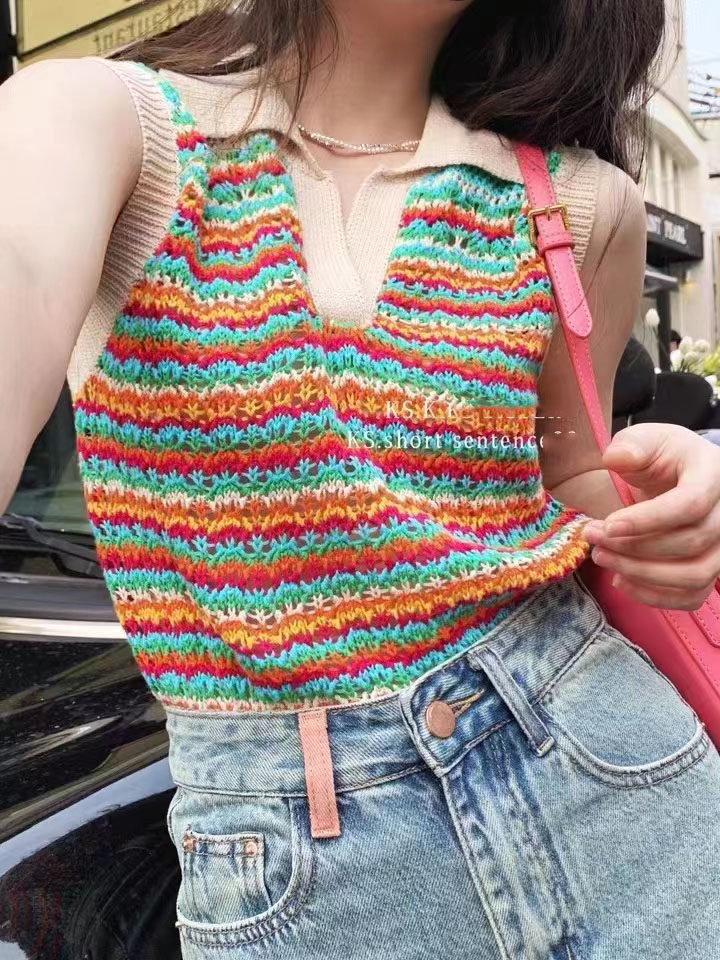 针织吊带背心身甜美短款上衣