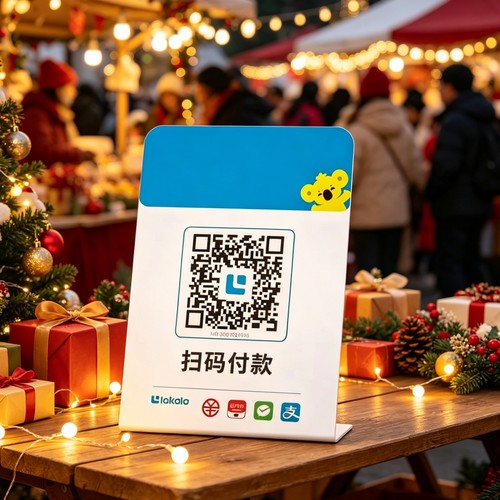 中国银联智能收款付款码立牌台卡夜市个人摆摊新款商家开店三合一