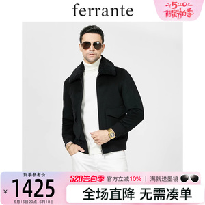 ferrante费兰特冬时尚休闲男士YKK拉链可脱卸羊毛皮领棉衣4073-70