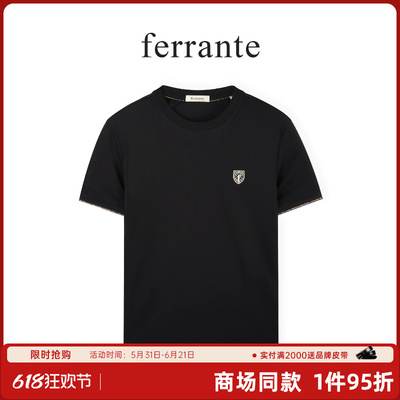 Ferrante/费兰特【专柜同款】男意式休闲胶印图案时尚短袖T恤7245