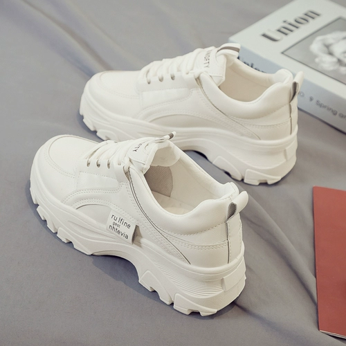 Демисезонная спортивная универсальная белая обувь на платформе, туфли, 2020 года