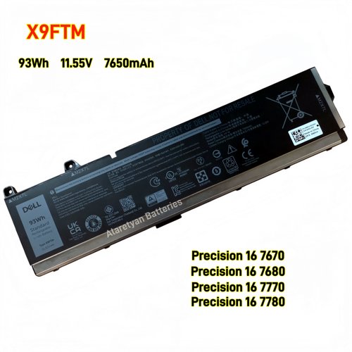 全新戴尔 DELL Precision 7670 7770 RCVVT MT61M93Wh笔记本电池