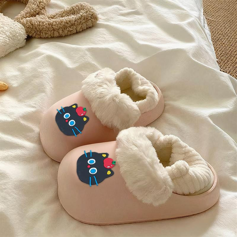 拖鞋女款秋冬外穿厚底防滑可拆卸舒适居家加绒加厚保暖毛毛棉鞋女