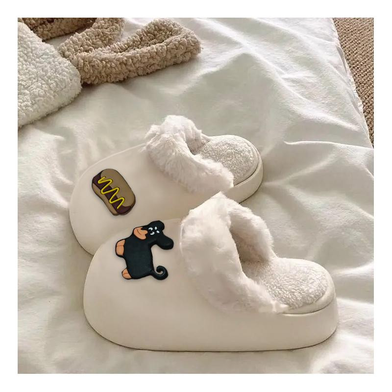 棉拖鞋女秋冬季外穿卡通保暖室内防滑耐脏可拆洗加厚居家毛毛棉鞋