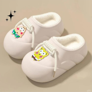 网红防滑加绒保暖家用可拆卸毛毛棉拖鞋 棉拖鞋 爆款 2025新款 女 女款
