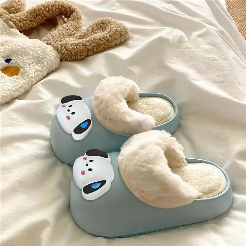 棉拖鞋女秋冬外穿2025新款保暖室内防滑耐脏加厚居家可拆洗毛毛鞋