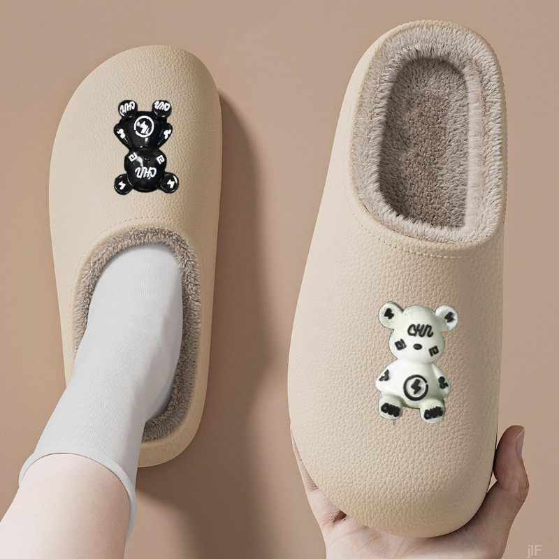 爆款新款棉拖冬季情侣防水防滑厚底加绒加厚居家保暖外穿棉拖鞋女