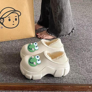 爆款 2025新款 保暖舒适可爱卡通增高包头高级居家棉拖女 女款 棉拖鞋