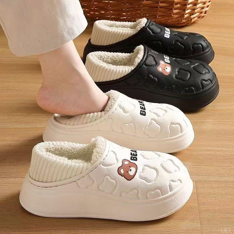 包跟棉拖鞋女厚底两穿居家情侣防水拖鞋男冬保暖棉鞋软底防滑外穿