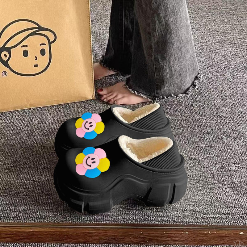 踩屎感棉拖鞋女冬季爆款外穿包跟室内保暖防滑厚底不臭脚棉拖鞋女