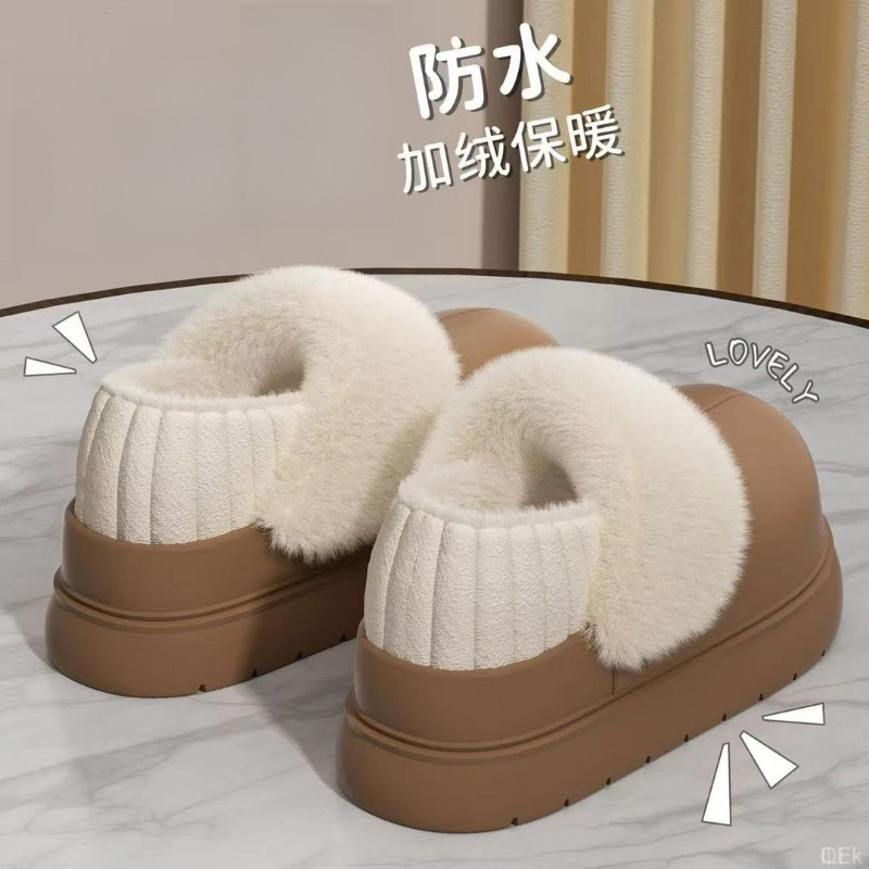 冬季拖鞋厚底增高防水可拆洗棉拖鞋冬天防滑外穿保暖拖鞋雪地棉鞋