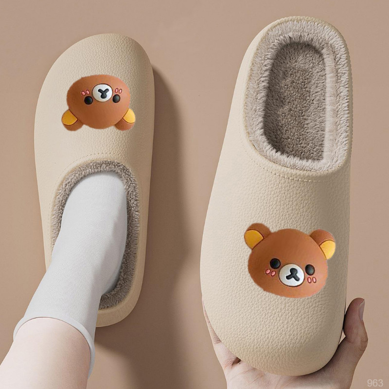 棉拖鞋女冬季厚底网红时尚卡通防滑加厚保暖室内居家外穿包头棉拖