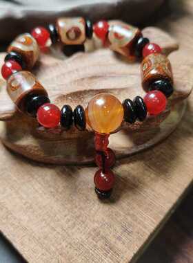 三眼天珠玛瑙玉髓民族风