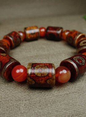 天眼三眼天珠手串玛瑙天珠手链